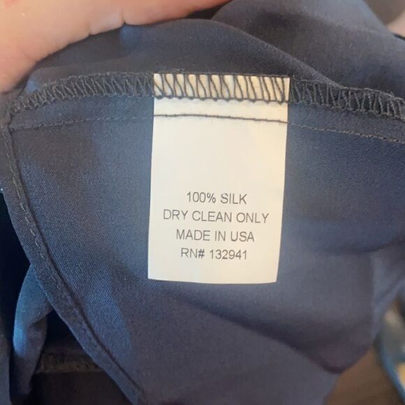 Amanda Uprichard Navy Silk Peplum Top - NWT - Picture 6 of 6